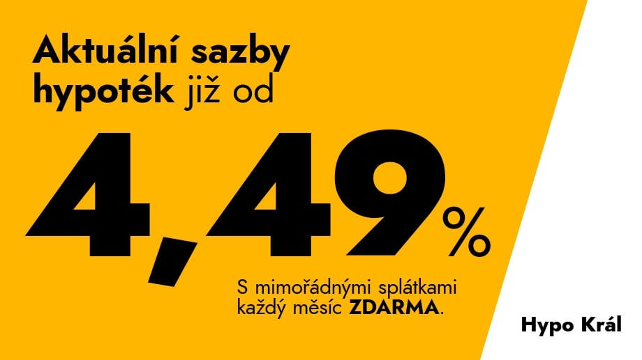 Aktuální sazby hypoték již od 4,49%